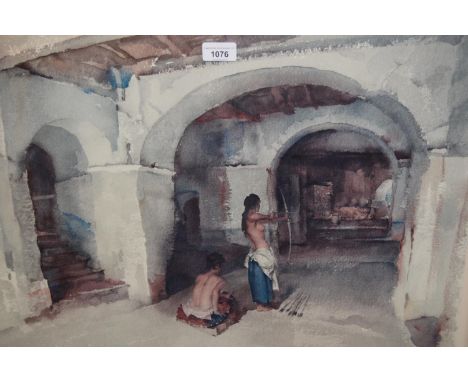 Sir William Russell Flint, signed coloured print ' The Unseen Target ', 17.75ins x 24ins, gilt framed 