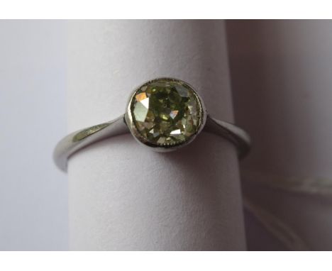 White metal set old cut solitaire diamond ring of approximately 0.5ct 