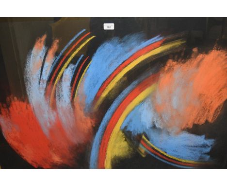 Elisabeth Lalouschek, pastel on paper, ' Darkness Turns into Light II ', 29.5ins x 44ins, gilt framed 