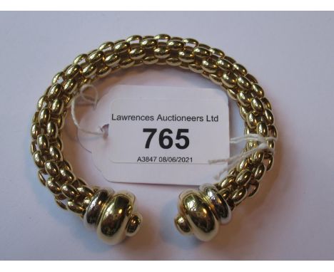 18ct Yellow gold torque bangle by Fope, 52gInside diameter 16/17cmThis bangle is flexible so can fit a wrist slightly bigger 