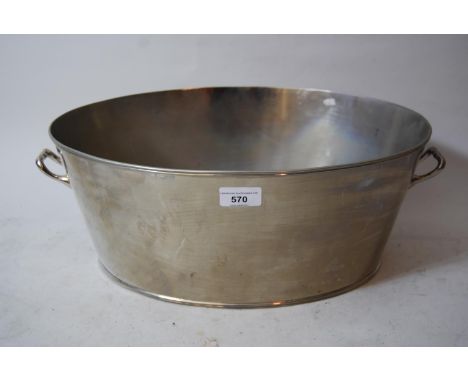 Oval silver plated two handled ice bucket18ins x 12insA few light surface scratches but no major damage 