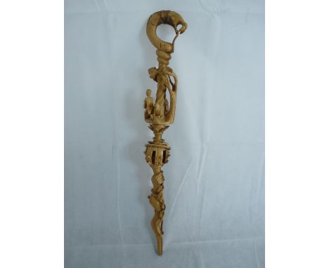 Nyaminyami the River God Historical Walking Stick Hand carved from Wild Syringa with certificate from Rainos M Tawonameso, 10