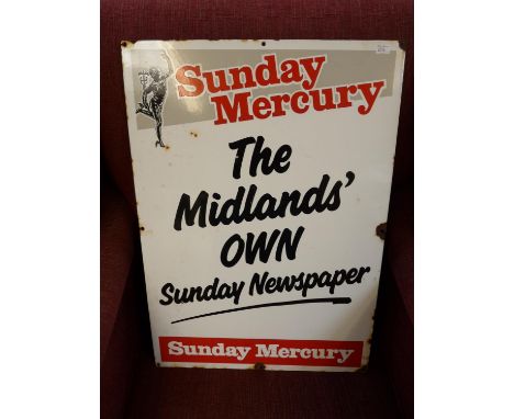 Vintage Sunday Mercury 'The Midlands Own' Enamel Sign