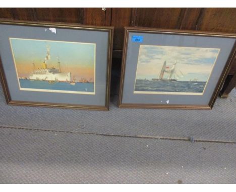 Two Norman Wilkinson prints depicting P &amp; O ships 