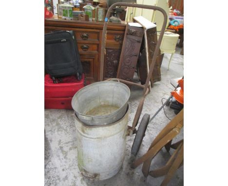 A vintage water trolley and two buckets 