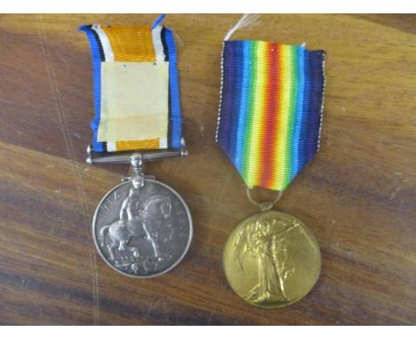 Two World War 1 medals, a British War and a Victory medal, each inscribed Lieut R F Lawrence, with a ribbon and a medallion i