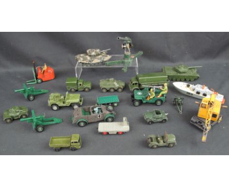 Collection of play worn vintage and later Corgi, Dinky and other diecast model vehicles and accessories to include: Dinky Cen