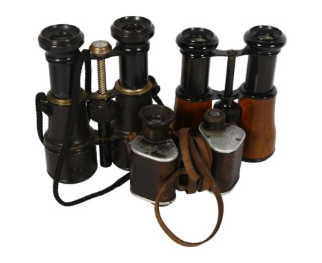 A pair of early 20th century binoculars, Jumelle Etat-Majoa, Peafectionnee, with central compass mount, a pair of early 20th 