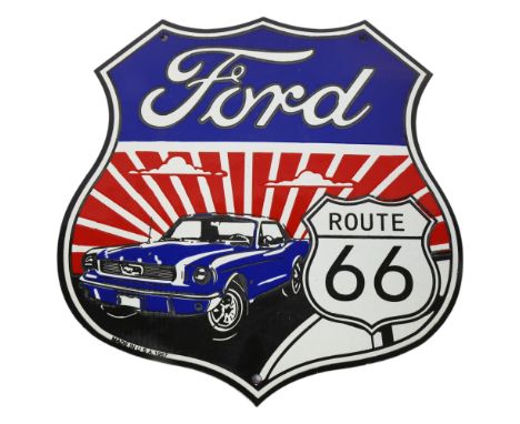 A Ford Route 66 coloured enamel sign, width 30.5cm 