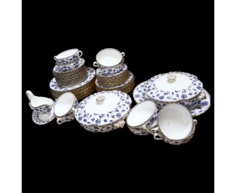 SPODE - "Colonel", a 10-piece dinner service, comprising 10 x dinner plates, side plates, soup bowls, and associated plates, 