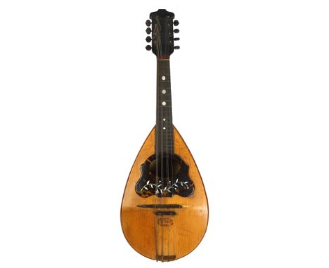 An 1896 Italian rosewood mandolin, by Cav. Giovanni de Maglio e Figlio, Napoli, label to interior, with tortoiseshell and mot
