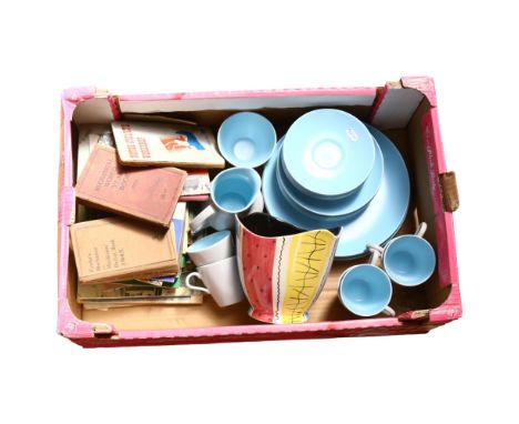 A quantity of Poole Pottery, a quantity of twin-tone, sky blue and dove grey ceramic dinner service, including various dinner