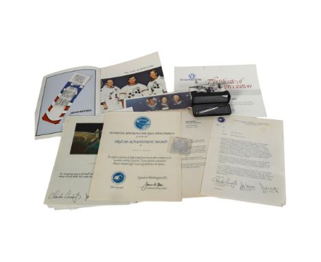 An envelope containing National Aeronautics and Space Administration SKYLAB 1 crew ephemera, which belonged to Louis R. Perro