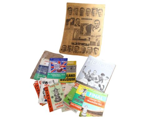 Football programmes, including Wembley 1960s Finals, and a Football Heros book 