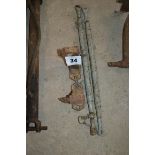 Pair of Massey Ferguson stabiliser brackets and adjustable stays.