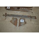 Pair of Massey Ferguson stabiliser brackets with adjustable stays.