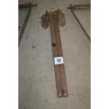 Pair of Ferguson stabiliser brackets and stays.
