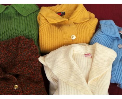 A selection of vintage knitwear, mostly 1970s and some mens shirts of similar vintage - Van Heusen and St. Michael - all new 