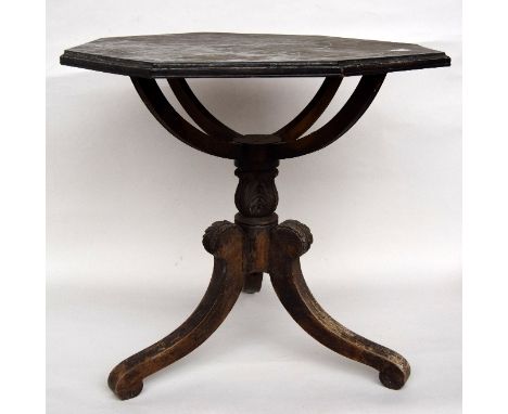 A Regency mahogany globe stand adapted as a centre table