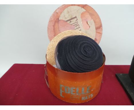  A selection of six vintage hats in an'Edelle' of Mayfair hatbox. (6)
