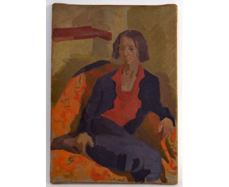 Attributed to Duncan Grant (Scottish, 1885-1978) Portrait of a woman probably Virginia Woolf, oil on canvas, 36 x 25cmProvena