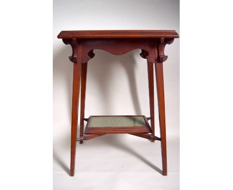 Boer War Interest: An Edwardian walnut occasional table inset with four photographic tiles depicting Lord Kitchener, Baden Po