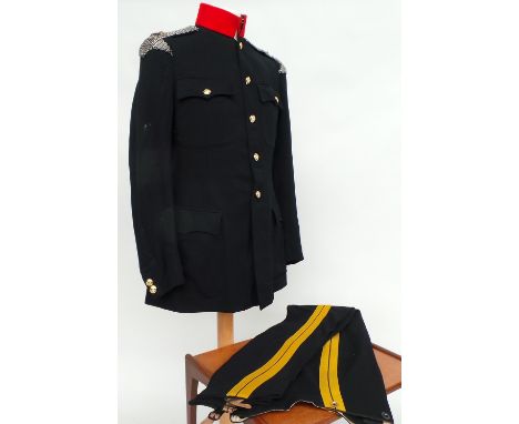 A battledress jacket and trousers 1949 pattern - jacket size 7, 36"chest and dated 1958, trousers size 5, 32"waist and dated 