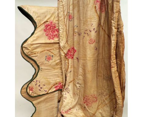 A large lot of antique chintz curtains in fair condition for their age originally from Parnham House. There are some numerals