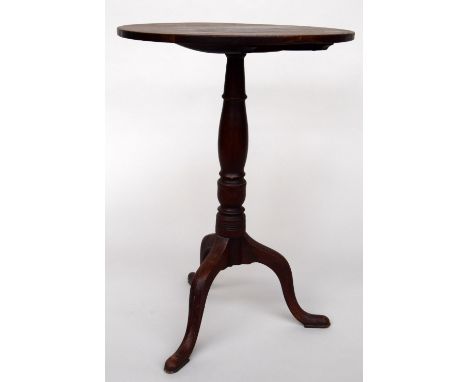 A George III fruitwood tripod table 49cmD 71cmH