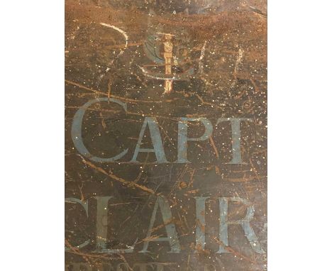 The travelling trunk of Captain M Sinclair-Hill, SAS Regiment, Malaya, with the winged dagger emblem, with addresses in Malay