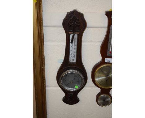 Oak framed wall mounted barometer