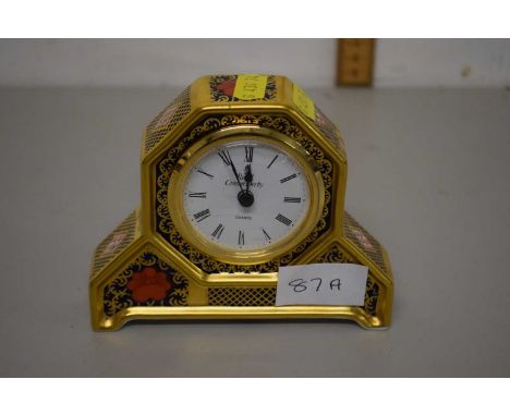 A Royal Crown Derby Old Imari mantel clock
