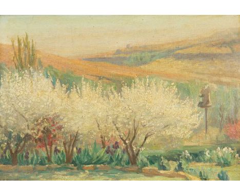 Madeleine Charlotte FAWKES (1880-1954) Countryside View Oil on board, signed, 25cm x 35cm, 27cm x 37cm framed.
 
Madeleine Fa