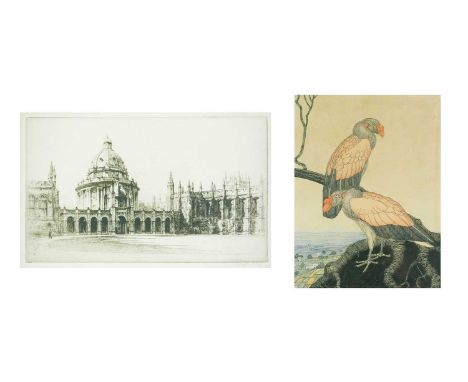 Sydney Robert JONES (1881-1966) All Souls and The Radcliffe, Oxford Etching, signed, 21.5cm x 36.5cm, 41cm x 54cm framed, tog