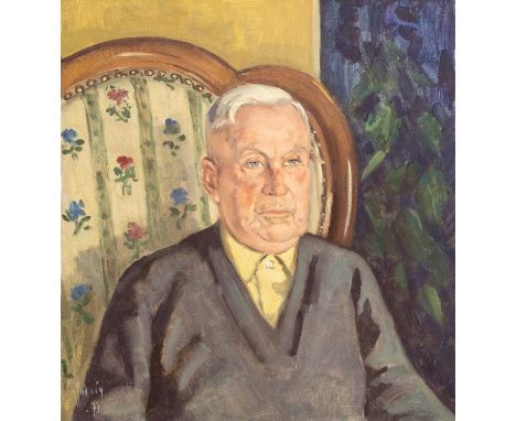Mid-Century Post Impressionist Portrait of an Elderly Gent Oil on canvas, indistinctly signed and dated '71, 60cm x 55.5cm.
S