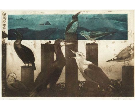 Richard JEBBITT (XX-XXI) Cormorant Artist's proof coloured etching, signed and titled, 27cm x 40cm, 49cm x 61cm framed.
Shipp