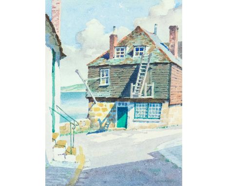James Marshall HESELDIN (1887-1969) The Arts Club, The Warren, St Ives Watercolour, signed, 20cm x 15cm, 38cm x 31cm framed.
