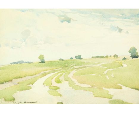 Arthur Henry KNIGHTON-HAMMOND (1875-1970) Open Country View Watercolour, signed, 21.5cm x 31cm, 38.5cm x 48cm framed.
Shippin