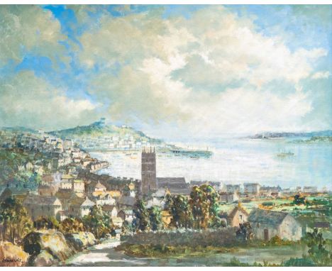 John EDWARDS (1914) Silver Light, St Ives Oil on board, signed, titled verso, 60cm x 75cm, 76.5cm x 91cm framed.
 
John was m