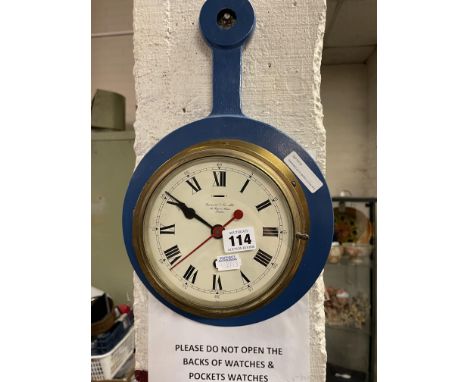 GARRARD &amp; CO SHIPS CLOCK IN BRASS WALL HANGING