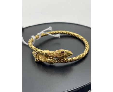 21 CARAT GOLD (MARKED) SERPENT BANGLE APPROX 58.8 GRAMS