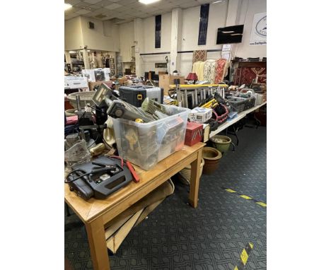 LARGE COLLECTION OF TOOLS - SOME ELECTRICAL, LADDERS &amp; OTHER