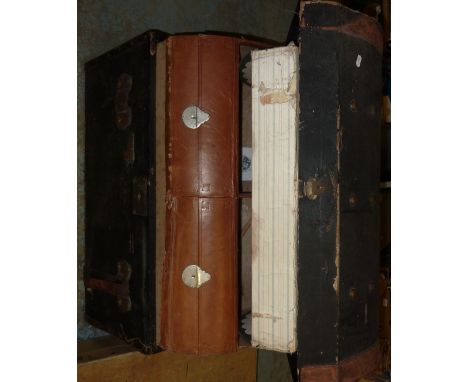 Dome top leather bound trunk