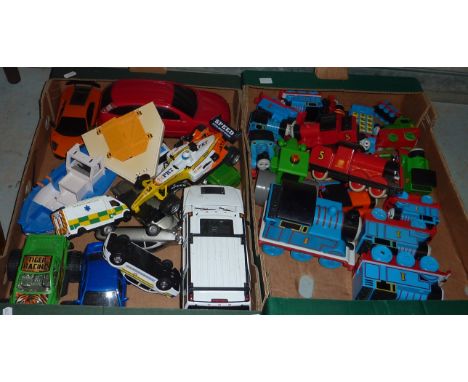 Thomas The Tank Engine and other toys in 2 boxes