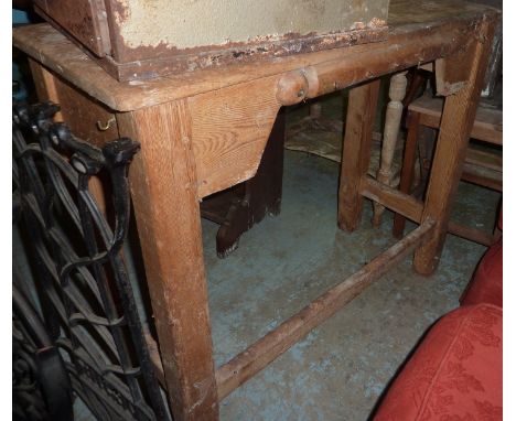 Victorian pine narrow side table
