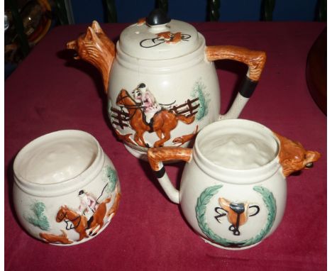 Hunting 3 piece tea set