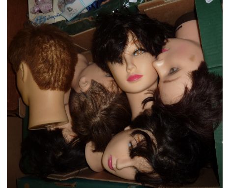 Selection of hairdressers mannequin heads