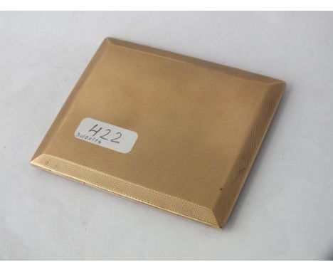 9ct. CIGARETTE CASE ENGINE TURNED with  three lightly engraved initials to the interior 139g.   