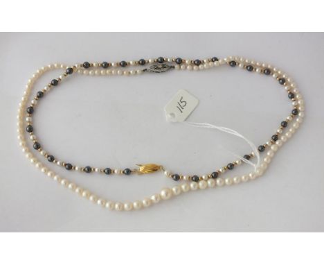 Two pearl bead necklaces      