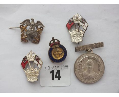 Various enamel decorated and other badges    